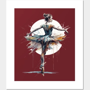 Dancing Ballerina colorful drawing Posters and Art